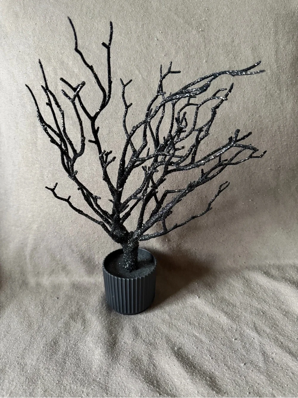Black Glitter Branch Table Accent - Home Accents